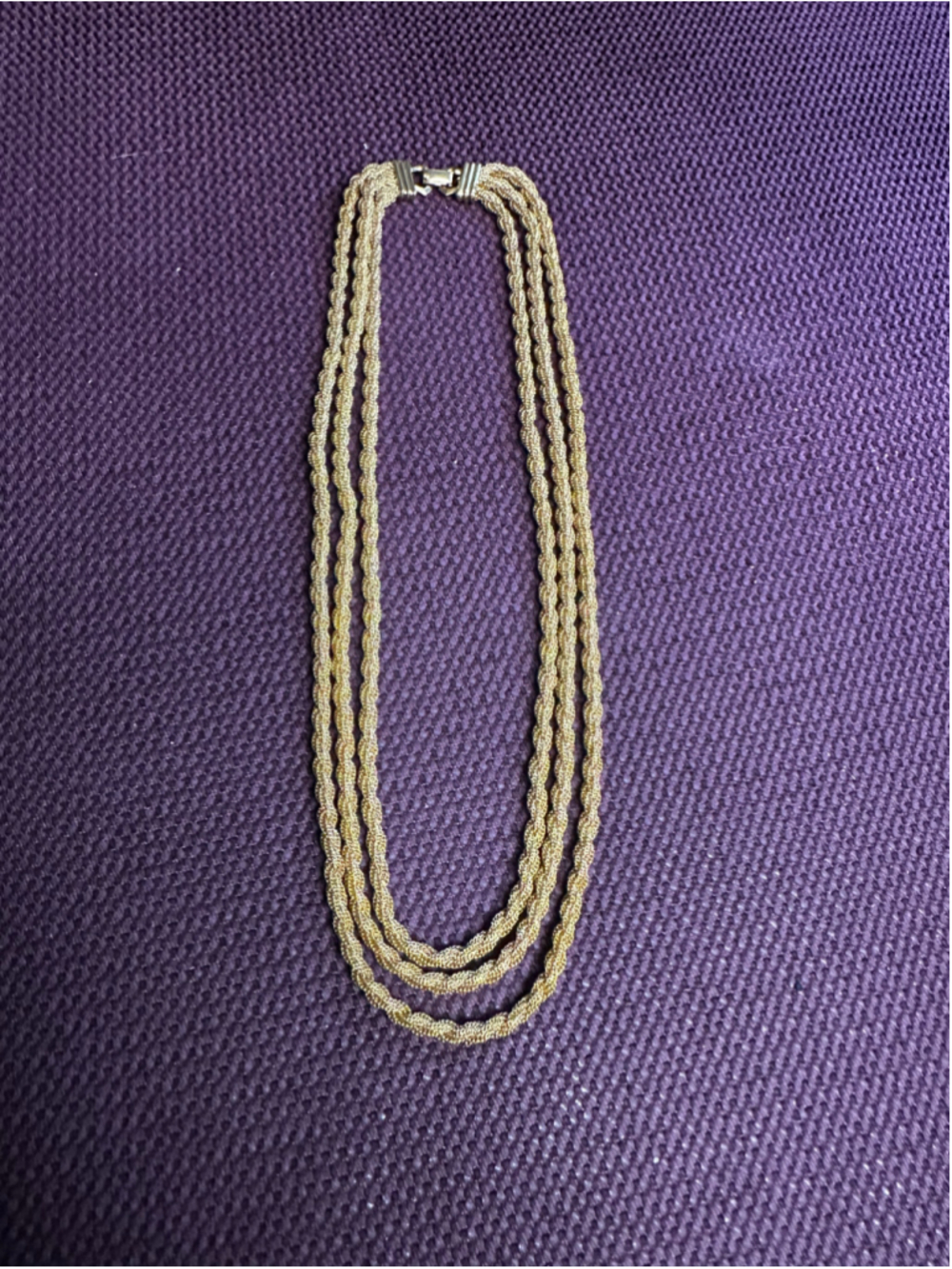 Gold Tone Multi-Strand Rope Chain Necklace